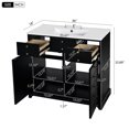 36'' Bathroom Vanity with Resin Sink Combo, Solid Wood Frame Bathroom