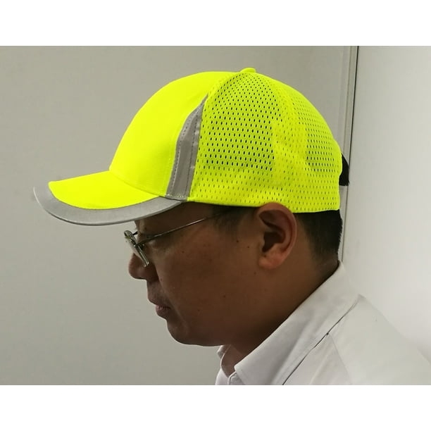 Brand New Men´s Outdoor Cap Reflective Baseball Hat Structured Safety  Orange or Yellow Moisture Wicking Structured Hat