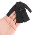 thumbnail image 6 of Kokiya 1/12 Scale Figure Trench Coat Double Breasted Long Trench Coat with Belt for 6'' Black, 6 of 9