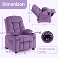 thumbnail image 3 of MCombo Big Kids Recliner Chair with Cup Holders, 3+ Age Group, Velvet Fabric 7355, 3 of 10