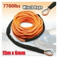 thumbnail image 2 of 15m 6mm 7700LBs Synthetic Winch Rope Line Cable With Sheath ATV UTV Capstan Gray Towing Rope Car Wash Maintenance Auto String ,Easy to Carry, 2 of 7
