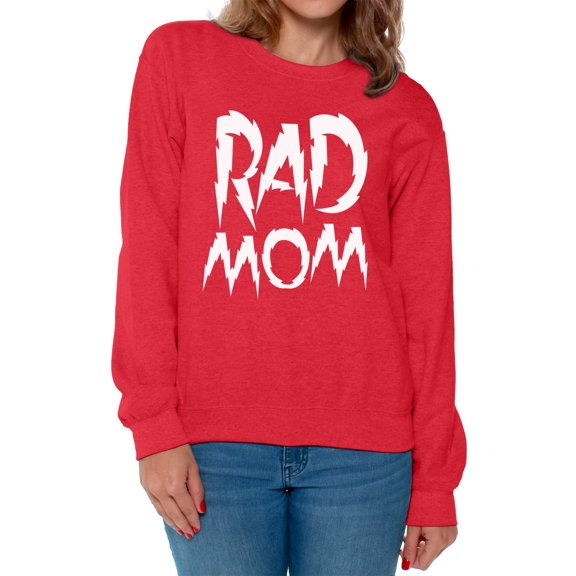 Awkward Styles Women's Rad Mom Funny Graphic Sweatshirt Tops White Mothering