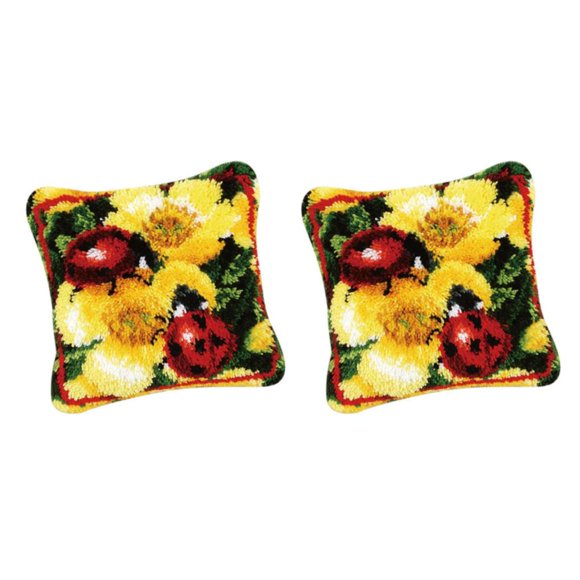 Minnieouse 1 Juego de almohadas, juegos de gancho de pestillo, paquete de Material para niños, adultos, Lady Beetles 2piezas Tipo 1