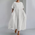thumbnail image 2 of CIENVNSTG Maxi Dress for Women Solided Color Classic Breathable Summer Dress Flowy Eye-Catching Beach Dress, 2 of 6