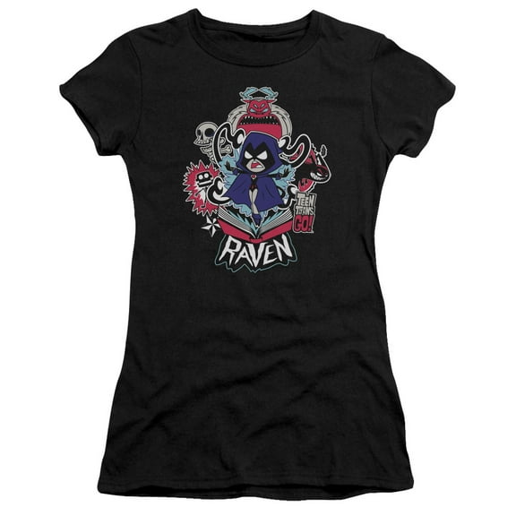 Teen Titans Go Raven S/S Junior Women's T-Shirt Sheer Black