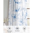 thumbnail image 6 of Blue Flower Sheer Curtains 39 Inch Length 2 Panels Set for Living Room/Bedroom, Watercolor Floral Botanical Line Drawing Print Kitchen Curtains Grommet Curtains Window Treatments 27.5"x39"x2, 6 of 7