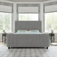 thumbnail image 6 of VANACC Velvet Upholstered King Size Bed Frame with Headboard & Footboard/Wingback for Adult Grey, 6 of 6