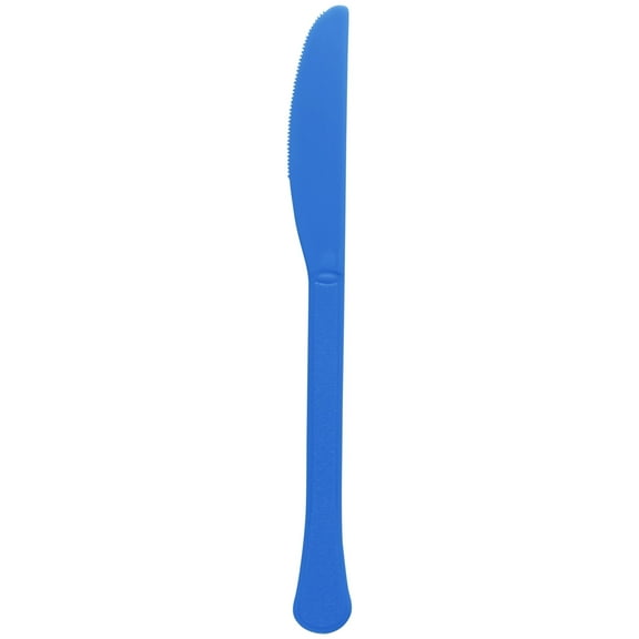 ELEGANI Blue Color Theme Tableware for Special Occasions, Royal Blue Plastic Knives, 50 Count
