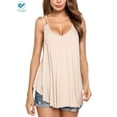 thumbnail image 6 of Deago Women's Flowy V Neck Sexy Summer Tank Tops Loose Casual Sleeveless Cami Shirt Plus Size (Beige, L), 6 of 8
