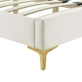 thumbnail image 6 of Platform Bed Frame, Tufted, King, White, Velvet, Mid Century Bedroom, Modern Contemporary Boutique HB35629, 6 of 8