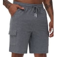 thumbnail image 4 of Satankud Men's Casual Cargo Shorts Classic Relaxed Drawstring Stretch Elastic Waist Beach Shorts with 5 Pockets DarkGrey-34, 4 of 10