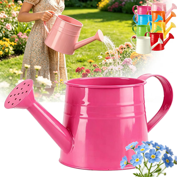 ACDANC 1 Gallon Watering Can for Indoor Plants, Garden Watering Cans for Outdoor Plant House Flower, Modern Plant Watering Can Large Long Spout with Sprinkler Head(Hot Pink) Watering Can