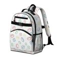 thumbnail image 2 of Football and Rugby White Pattern Cute School Backpack Bag for School with Padded Back and Adjustable Shoulder Straps 15.25"x11.5"x5.25", 2 of 5