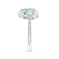 thumbnail image 5 of ANGARA Natural Pear Aquamarine Ring with Diamond Halo in 14K White Gold for Women (Size-8x6mm) | March Birthstone, Birthday, Anniversary, Jewelry Gift for Women | Natural Aquamarine Ring, 5 of 11