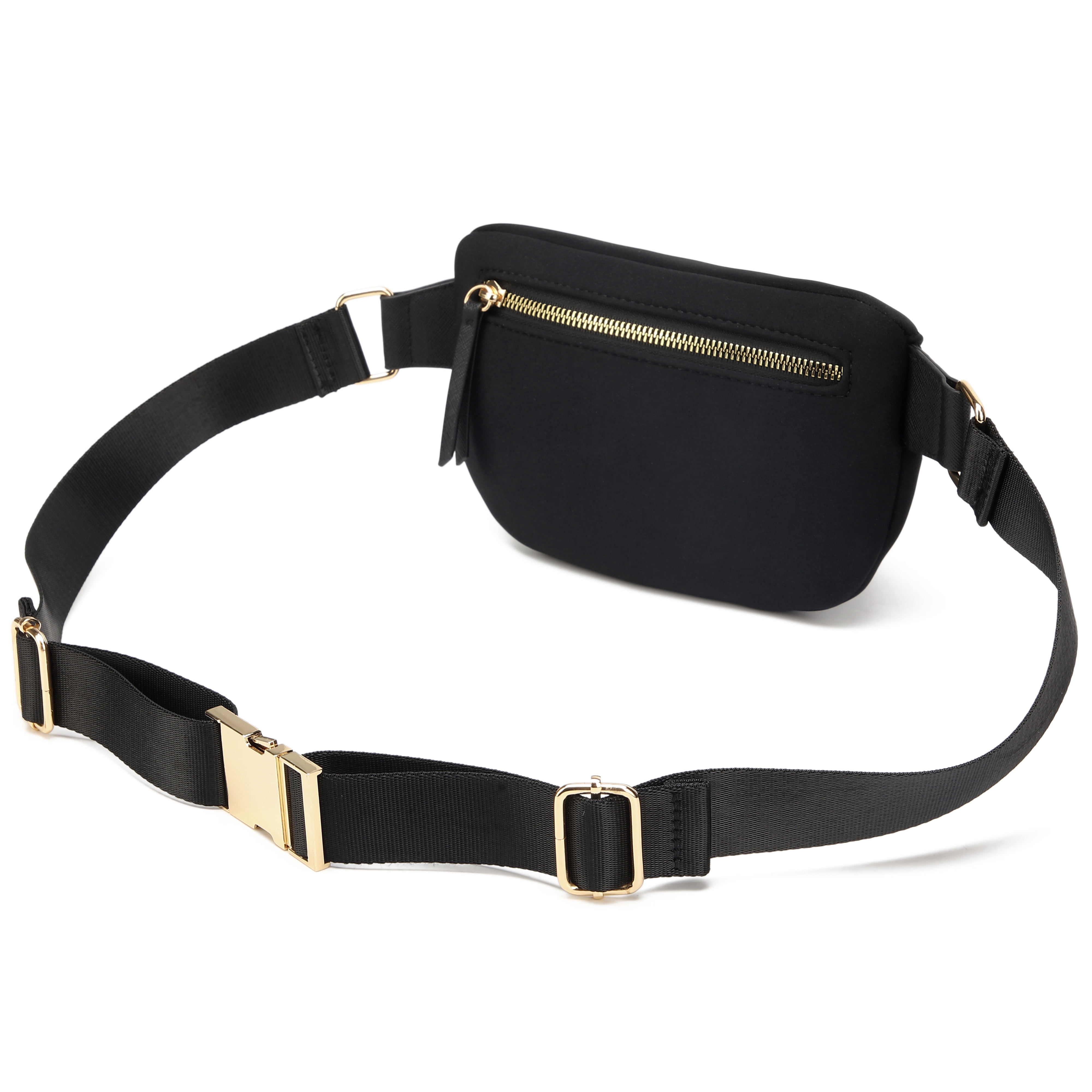 Badgley Mischka by Badgley Mischka Saffiano Leather Belt Bag, Women's Fanny Pack, Black