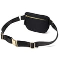 thumbnail image 2 of Badgley Mischka by Badgley Mischka Saffiano Leather Belt Bag, Women's Fanny Pack, Black, 2 of 11