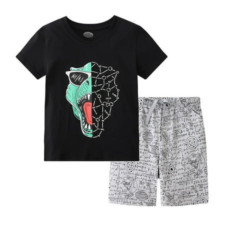 

Toddler Boys Short Sleeve Cartoon Dinosaur Prints T Shirt Tops Shorts Child Kids Gentleman Outfits Christmas Wear Boys Size 12 Boys Suits