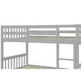 thumbnail image 5 of Noble House Twin Over Twin Bunk Bed with Trundle, Rubber Wood Frame with Ladder and Guardrails, Convertible, Grey, 5 of 14