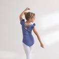thumbnail image 2 of ‌LYMAYTER Leotards for Girls Ballet Gymnastics Dance Unitards Ruffle Short Sleeve Gymnastics Outfits, 2 of 8