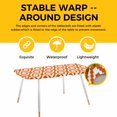 thumbnail image 4 of Orange White Geometric Table Cloths for 8 Foot Rectangle Tables, Modern Abstract Art Patio Waterproof Elastic Fitted Tablecloths, Washable Rectangular Table Cover for Camping, 4 of 8