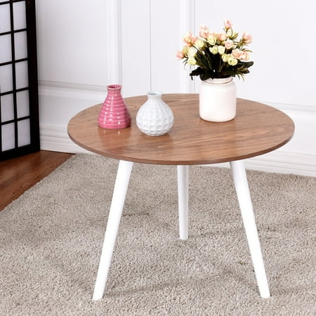 living table round end modern dining pine tables side coffee tea wood furniture giantex