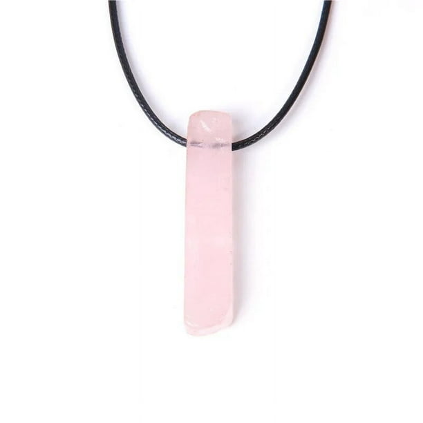 Collares con colgante de piedra Natural de cristal para mujeres y hombres, cadena de cuerda negra, forma geométrica Irregular, regalo de joyería de fiesta, moda