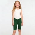 thumbnail image 3 of OGLCCG Girls V Cross Waist Athletic Shorts Kids Soft Bike Yoga Dance Running Gymnastics Shorts Gym Workout Short Leggings 4-14 Years, 3 of 8