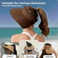 thumbnail image 2 of Women's Sun Visor Hats Wide Brim Straw Beach Hat Ponytail Hats for Women Foldable Floppy, 2 of 5