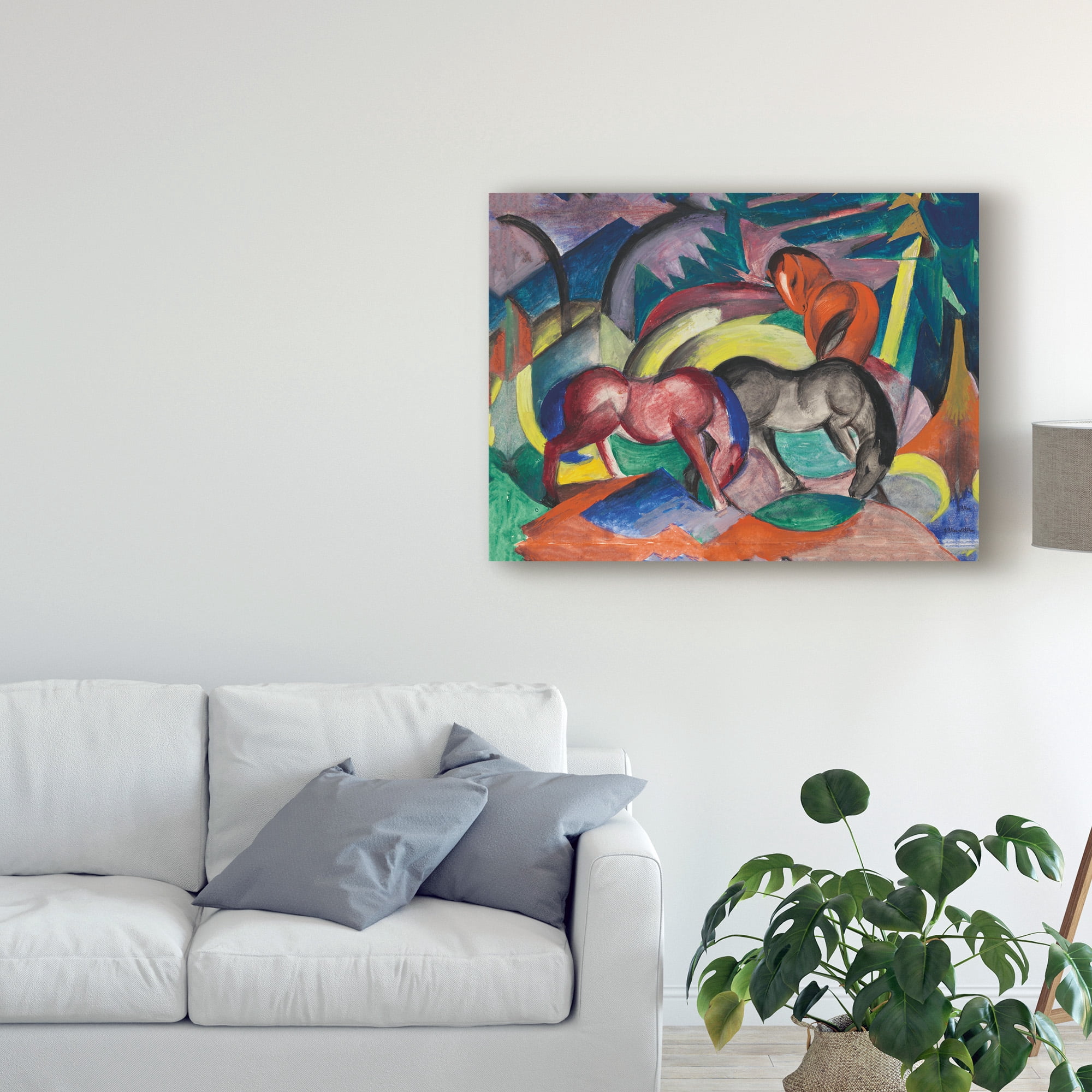 Trademark Fine Art 'Three Horses, 1912 ' Canvas Art by Franz Marc