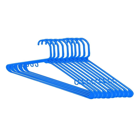 Clearance Under $6.04! 10PACK Standard Clothes Hangers, Heavy-Duty Plastic Hangers with Accessory Hooks, Iron, for Home & Closet, (One Size, Purple)