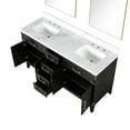 thumbnail image 4 of Laurel 60 in W Black Oak Double Bath Vanity, Carrara Marble Top, and 28 in Mirrors, 4 of 5