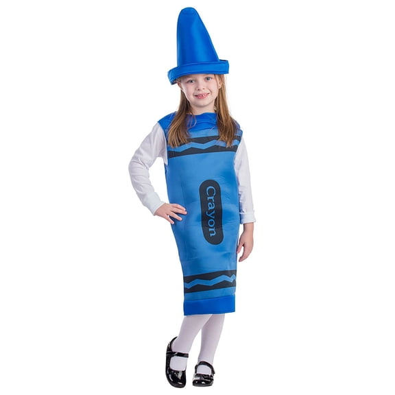 Dress-Up-America Crayon Costume For Kids - Blue Crayon Tunic For Girls And Boys