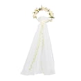 thumbnail image 2 of Velo de novia bohemio con guirnalda floral para mujer, ideal para despedidas de soltera y fiestas. rosa, 2 of 9