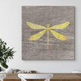 thumbnail image 3 of wall26 Canvas Print Wall Art Yellow Wood Effect Dragonfly Nature Plants Wood Panels Modern Art Farmhouse/Country Colorful Multicolor Warm for Living Room, Bedroom, Office - 12"x12", 3 of 5