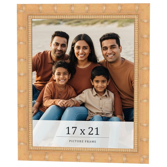 17x21 Light Brown Bamboo Real Wood Picture Frame Width 1.5 inches | Interior Frame Depth 0.5 inches