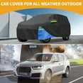 thumbnail image 2 of Unique Bargains Waterproof Car Cover Car Outdoor Full Car Cover 210D Oxford Cloth Black Blue with Door Zipper All Weather Rain Sun Snow Protection for Toyota Highlander 510x195x150cm, 2 of 5