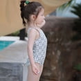 thumbnail image 4 of LYMAYTER Toddler Girl Swimsuit Color Block Stripe Beach One-Piece Summer Swimwear Bathing Suits 6M-8Y, 4 of 8