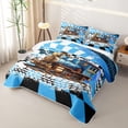 thumbnail image 3 of Castle Fairy Cool Steam Train Twin Quilt Set for Boys,Retro Locomotive Graphic Twin Coverlet Set for Bedroom,Blue, 3 of 7