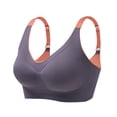 thumbnail image 2 of Swuxness Womens Comfortable Wireless Bra, Women's Push Up Bras, Women's Plus Size Color Block Removable Cups Soft Support Lightweight Everyday Bra Gray, XXL, 2 of 5