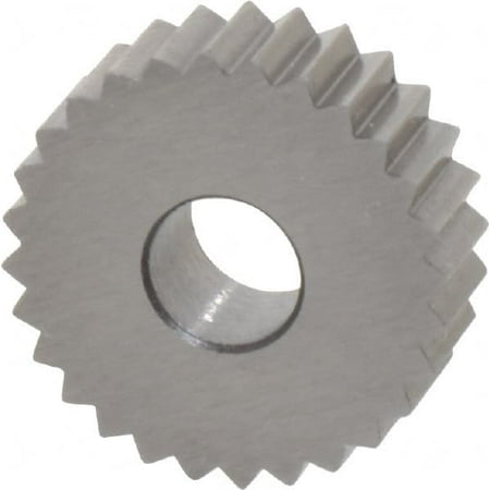 

Made in USA 3/4 Diam 90° Tooth Angle 12 TPI Standard (Shape) Form Type HSS Straight Knurl Wheel 1/4 Face Width 1/4 Hole Circular Pitch Bright Finish Series KN
