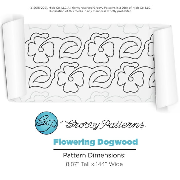 Groovy Patterns Longarm Quilting Pantograph - Flowering Dogwood Design