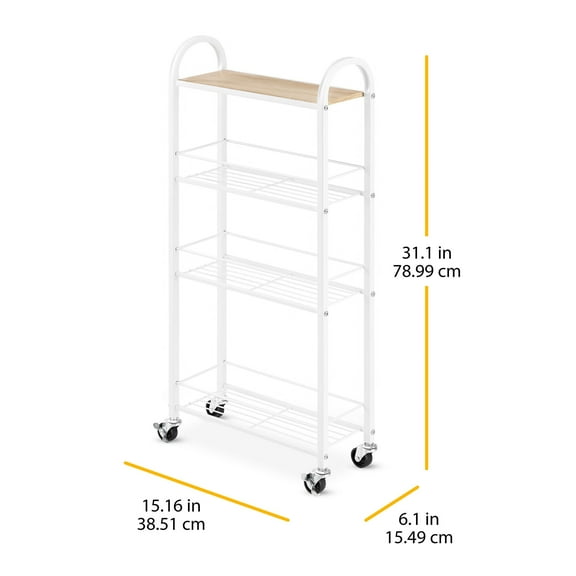 Whitmor 4-tier Slim Shelf Cart