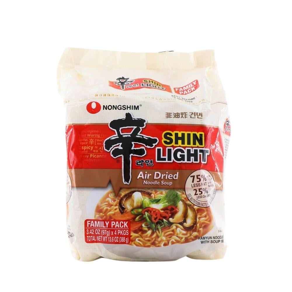 Nongshim Shin Light Air Dried Noodle Soup 4PACKS 13.6 Oz (388 g) 浓心辛拉面 LIGHT 13.6 Oz