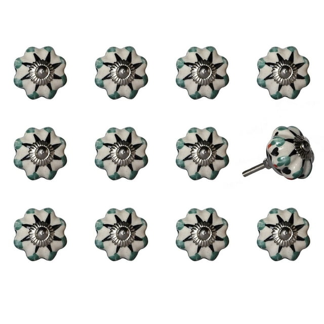 KNOB-IT VINTAGE HANDPAINTED CERAMIC KNOBS (12-Pack) K3556