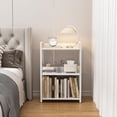 thumbnail image 4 of Small Bookshelf for Small Spaces,Modern 3 Tier Bookcase Night Stand, Narrow Book Shelf Organizer, Small Shelf Open Display Rack for Bedroom, Living Room, Home Office(White), 4 of 16
