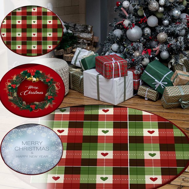 Falda de Árbol de Navidad Xihbxyly Alfombra Redonda para Sala de Estar