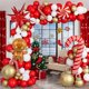 thumbnail image 5 of Guirnalda de globos navideños, caja verde y roja, arco de globos de caramelo, Papá Noel, reno, estrella, globo de aluminio, decoración para fiesta de Navidad de Año Nuevo 2024, 5 of 5