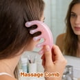 thumbnail image 4 of Scalp Massage Comb, Massager Scalp, Gua Sha Massage Tools for Lymphatic Drainage, Tension Headache Relief Tool, Brown Resin Thick 5-Finger Ball Head 4X2.5 in Small Detangling, 4 of 5