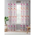 thumbnail image 5 of Sheer Curtains 96 Inches Long, Purple Pink Spring Floral Semi Sheer Curtains Light Filtering Window Treatment, Colorful Summer Flowers Botanical Privacy Voile Drapes for Living Room 52x96 Inch, 5 of 7