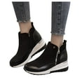thumbnail image 4 of NOKIO Women's Ankle Boots Wedge Heel Booties Casual Shoes for Women, Fashion Women's Shoes Thick-soled Colorblock Brock Wedges Short Boots Women'S Fashionista Short Booties, 4 of 9